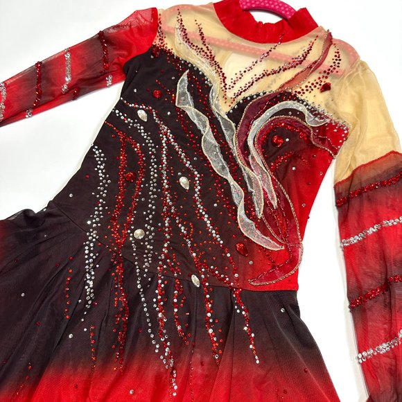 Used once Figure Skating Dress Size 12 (7~10T) with Hair Scrunchies 130~140cm - Picture 6 of 12